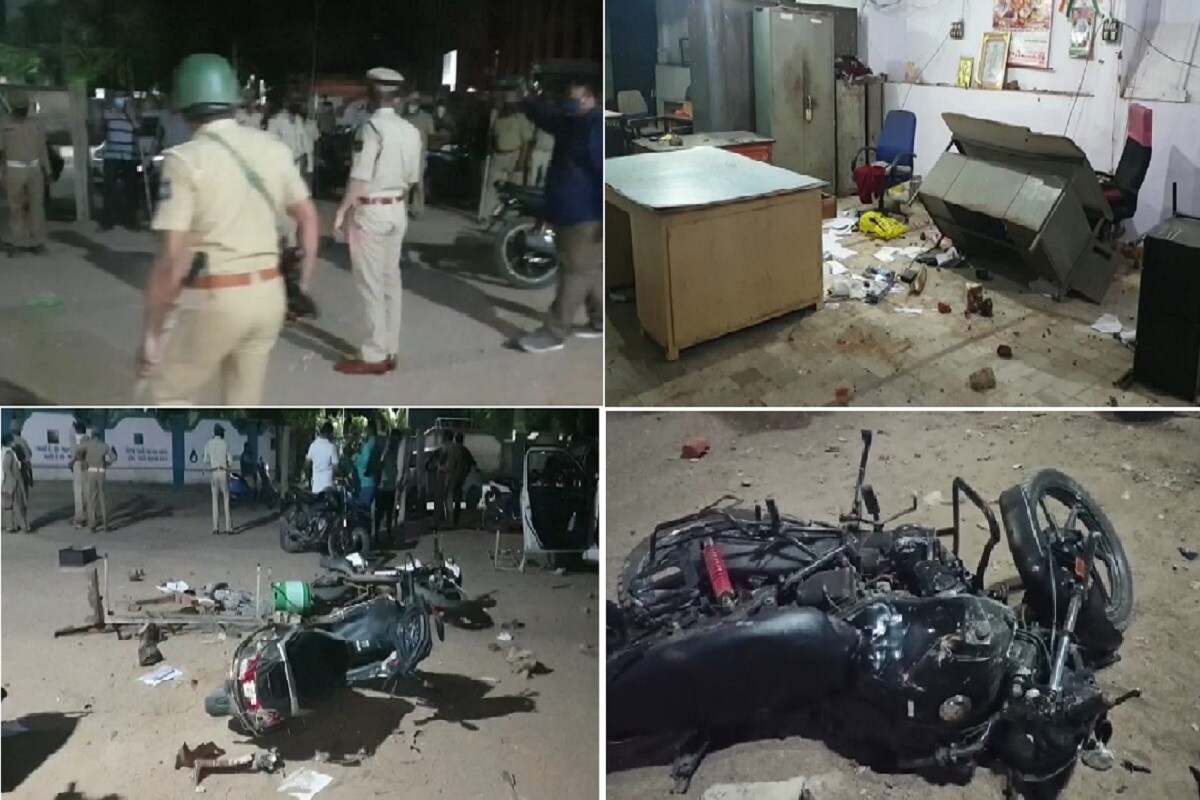 જનક જાગીરદાર, ખેડા : રાજ્યમાં કોરોનાએ કહેર વરતાવ્યો છે. તમામ શહેરમાં હોસ્પિટલોમાં ખરાબ પરિસ્થિતિ છે. ક્યાંક બેડ ખુટી પડ્યા છે, તો ક્યાંક ઈન્જેક્શન ખુટી પડ્યા છે. દર્દીઓની હાલત ખરાબ છે. રોજે-રોજ અનેક લોકો મરી રહ્યા છે. આ મહામારી વધારે ફેલાય નહીં તે માટે માટે સોશિયલ ડિસ્ટન્સ અને માસ્ક જ એક મોટો વિકલ્પ છે. ત્યારે ખેડા જિલ્લાના કપડવંજમાં રમઝાનની નમાજ અદા કરવા ભેગા થયેલા ટોળાને વિખેરવા પોલીસ પહોંચી તો પોલીસ પર પથ્થરમારો, અને પોલીસની બે બાઈક સળગાવી હુમલો કરવામાં આવ્યો હોવાની ઘટના સામે આવી છે. જનક જાગીરદાર, ખેડા : રાજ્યમાં કોરોનાએ કહેર વરતાવ્યો છે. તમામ શહેરમાં હોસ્પિટલોમાં ખરાબ પરિસ્થિતિ છે. ક્યાંક બેડ ખુટી પડ્યા છે, તો ક્યાંક ઈન્જેક્શન ખુટી પડ્યા છે. દર્દીઓની હાલત ખરાબ છે. રોજે-રોજ અનેક લોકો મરી રહ્યા છે. આ મહામારી વધારે ફેલાય નહીં તે માટે માટે સોશિયલ ડિસ્ટન્સ અને માસ્ક જ એક મોટો વિકલ્પ છે. ત્યારે ખેડા જિલ્લાના કપડવંજમાં રમઝાનની નમાજ અદા કરવા ભેગા થયેલા ટોળાને વિખેરવા પોલીસ પહોંચી તો પોલીસ પર પથ્થરમારો, અને પોલીસની બે બાઈક સળગાવી હુમલો કરવામાં આવ્યો હોવાની ઘટના સામે આવી છે.
