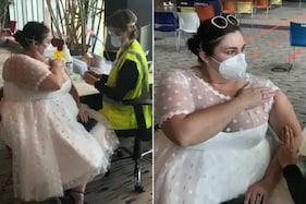 વેડિંગ ગાઉન પહેરીને કોરોનાની વેક્સીન લીધી, કોરોનાના કારણે રિસેપ્શન થયું હતું કેન્સલ