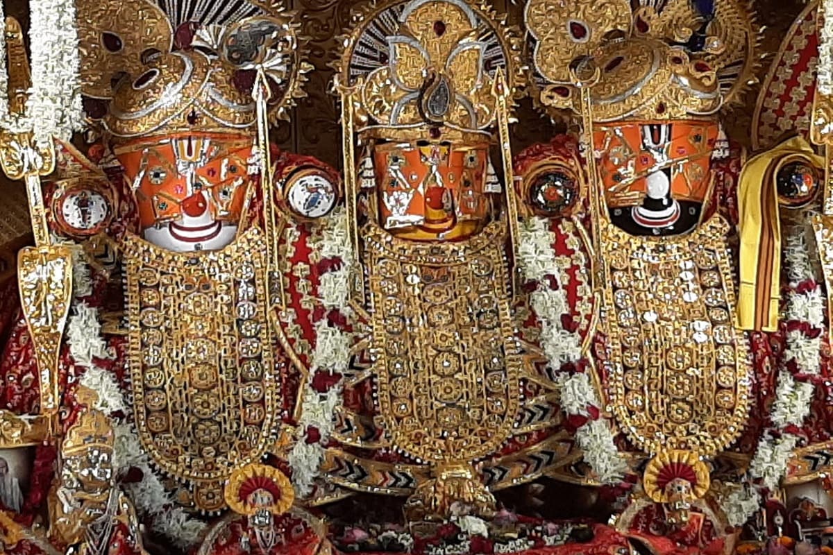 PICS: રથયાત્રા પહેલા સોનાવેશનાં દર્શન કરવા જગન્નાથ મંદિરમાં ઉમટ્યા ભક્તો,ગજરાજની કરાઇ પૂજા