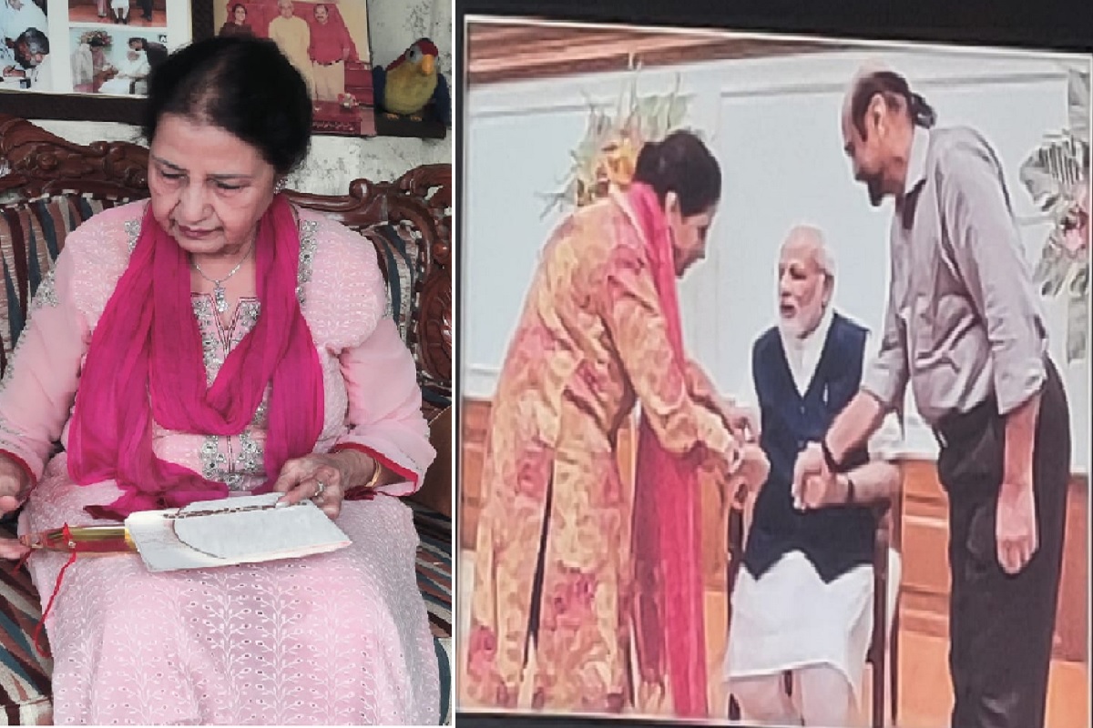  સંજય ટાંક, અમદાવાદ : રક્ષાબંધનને હવે ગણતરીના દિવસ બાકી છે. ત્યારે આજે વાત કરીએ પ્રધાનમંત્રી નરેન્દ્ર મોદીને વર્ષોથી રાખડી બાંધતા કમર શેખની. તેમણે જણાવ્યું કે, 'હું 21 વર્ષની હતી ત્યારથી હું હિંદુસ્તાન આવી હતી. અને હું મને પોતાને હિન્દુસ્તાની માનું છું. હું હિંદુસ્તાન પાકિસ્તાનને અલગ ગણતી નથી. હું ઈચ્છું કે ભારત અને પાકિસ્તાન ફરી એક થઈ જાય. બંને દેશોના સંબંધ સુધારવાનો આધાર નરેન્દ્ર મોદી બને તેવું ઇરછા 26 વર્ષથી નરેન્દ્ર મોદીને રાખડી બાંધતા તેમના મુસ્લિમ બહેન કમર શેખ એ વ્યક્ત કરી છે.