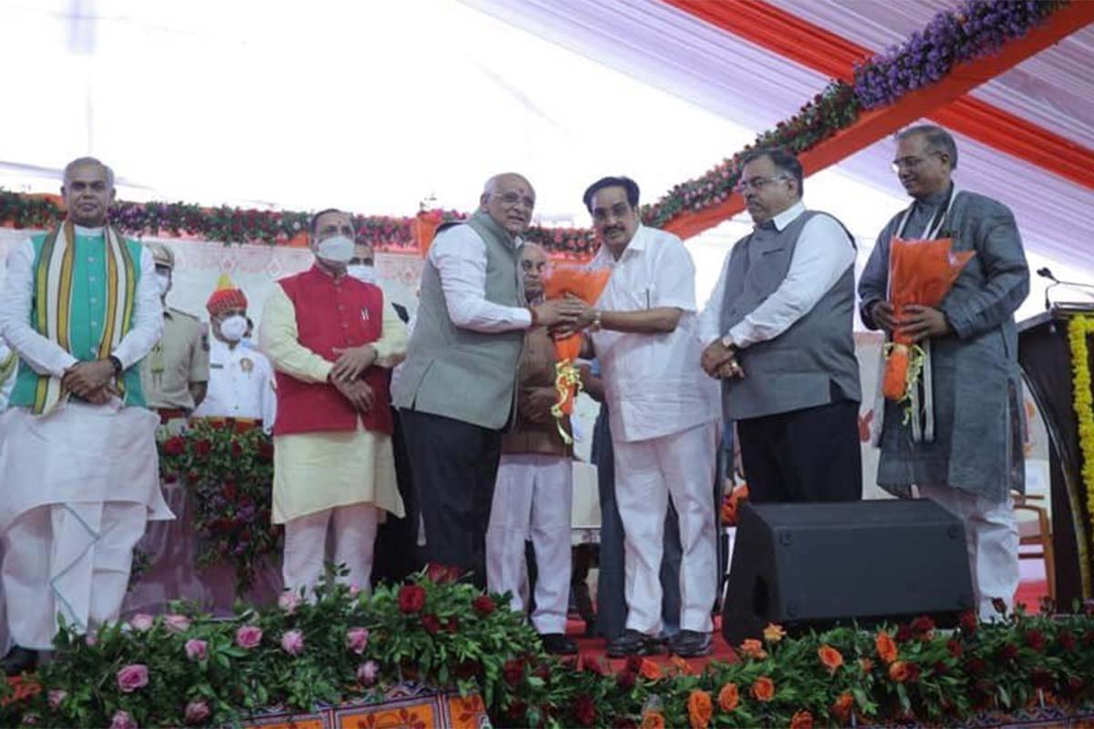 C R Patil with Bhupendra Patel