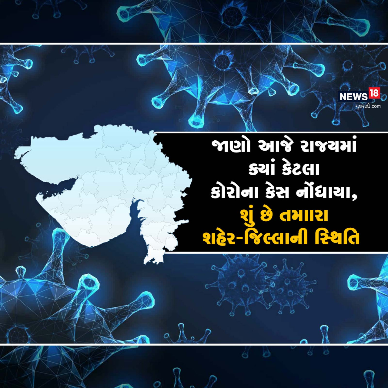  Gujarat Corona Update: વિશ્વના અનેક દેશો કોરોનાવાયરસની ચોથી લહેરનો સામનો કરી રહ્યા છે (Fourth Wave of Coronavirus) ત્યારે ભારતમાં કોરોનાના નવા કેસમાં સતત ઘટાડો થઈ રહ્યો છે. ગુજરાત રાજ્યમાં વેક્સિનેશનની તેજ રફતારના કારણે ત્રીજી લહેર સમાપ્ત થઈ ગઈ છે. જોકે, હજુ ક્યાંક ક્યાંક છૂટાછવાયા નવા કેસો નોંધાતા રહે છે. દરમિયાન આજે 1-5-2022 સંધ્યાએ રાજ્યમાં કોરોનાવાયરસના 18 (Gujarat corona Cases) નવા કેસ નોંધાયા છે. આજે ગુજરાત રાજ્યના સ્થાપના દિને 31 જિલ્લા અને 04 મહાનગરમાં કોરોનાનો શૂન્ય કેસ નોંધાયા છે.