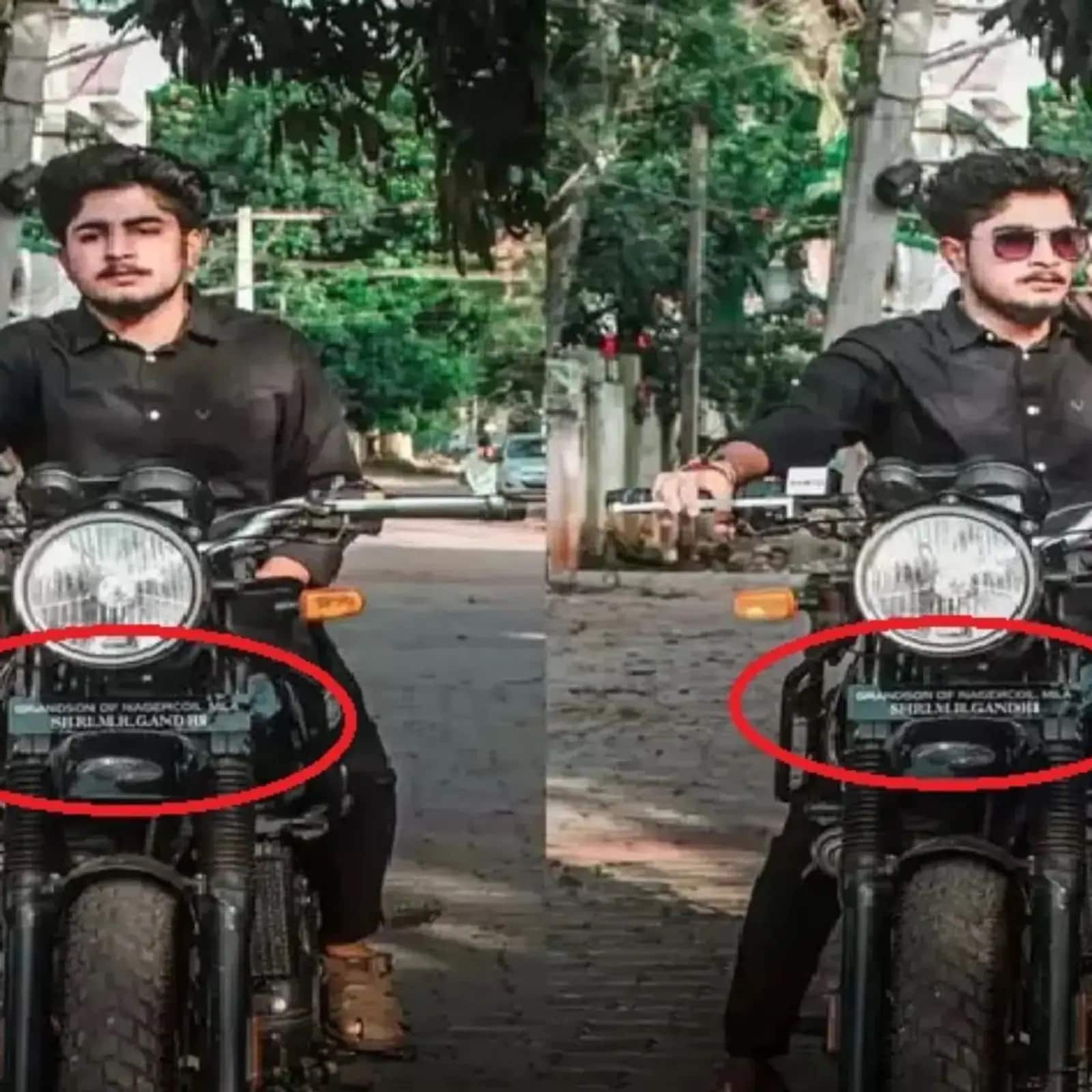 Grandson Of MLA Sticker On Bike IG News 