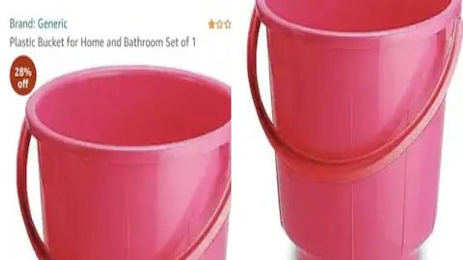 A seller on Amazon had listed a plastic bathroom bucket for Rs 25,999