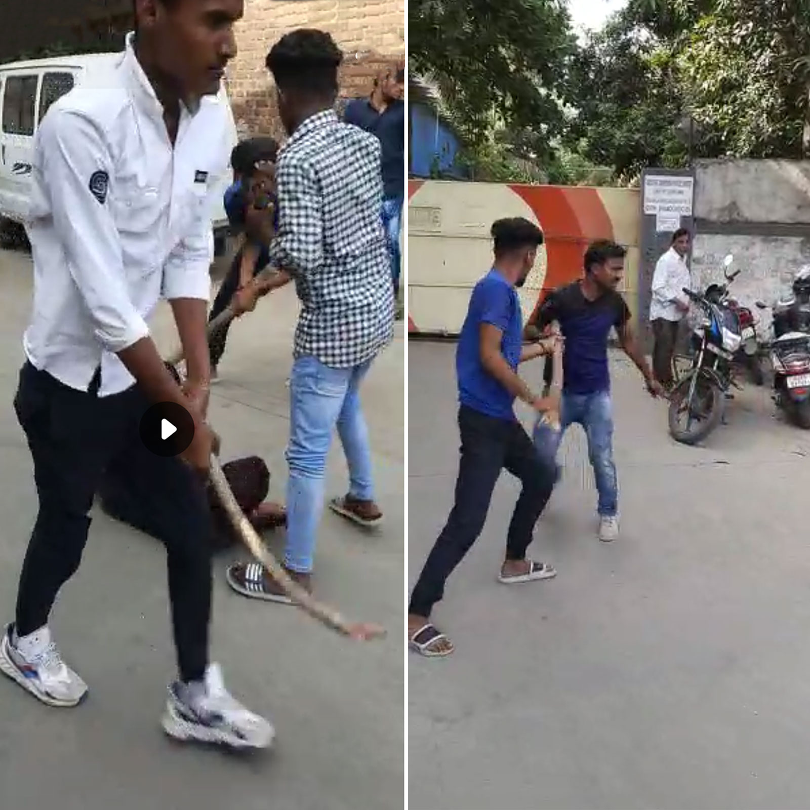  ભરતસિંહ વાઢેર, વલસાડ: વાપીના ચલા વિસ્તારમાં જાહેરમાં એક યુવકને બેરહમીપૂર્વક માર મારવામાં આવતો હોવાનો એક વીડિયો સોશિયલ મીડિયામાં વાયરલ થઈ રહ્યો છે. વાયરલ થયેલા વીડિયોમાં કેટલાક શખ્સો એક યુવકને જાહેર રસ્તા પર જ લોખંડના પાઇપ વડે માર મારી રહ્યા છે. વીડિયો વાયરલ થતાં મામલો પોલીસ સ્ટેશન સુધી પહોંચ્યો છે. વાપી ટાઉન પોલીસે (Vapi town police) પણ આરોપીઓ સુધી પહોંચવા કાર્યવાહી હાથ ધરી છે.