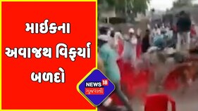 Stray Cattle : Junagadh માં સભા સ્થળે માઇકના અવાજથી વિફર્યા બળદો