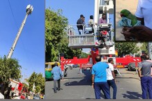 અમદાવાદ: મોબાઈલ ટાવર પર ફસાયેલા પોપટને બચાવવા જહેમત, હાઇડ્રોલિક મશીનની લેવાઇ મદદ