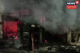 સુરતઃ ઘોડદોડ જોગર્સ પાર્ક સામે ત્રણ દુકાનમાં ભીષણ આગ, ફાયરવિભાગની છ ગાડી ઘટનાસ્થળે