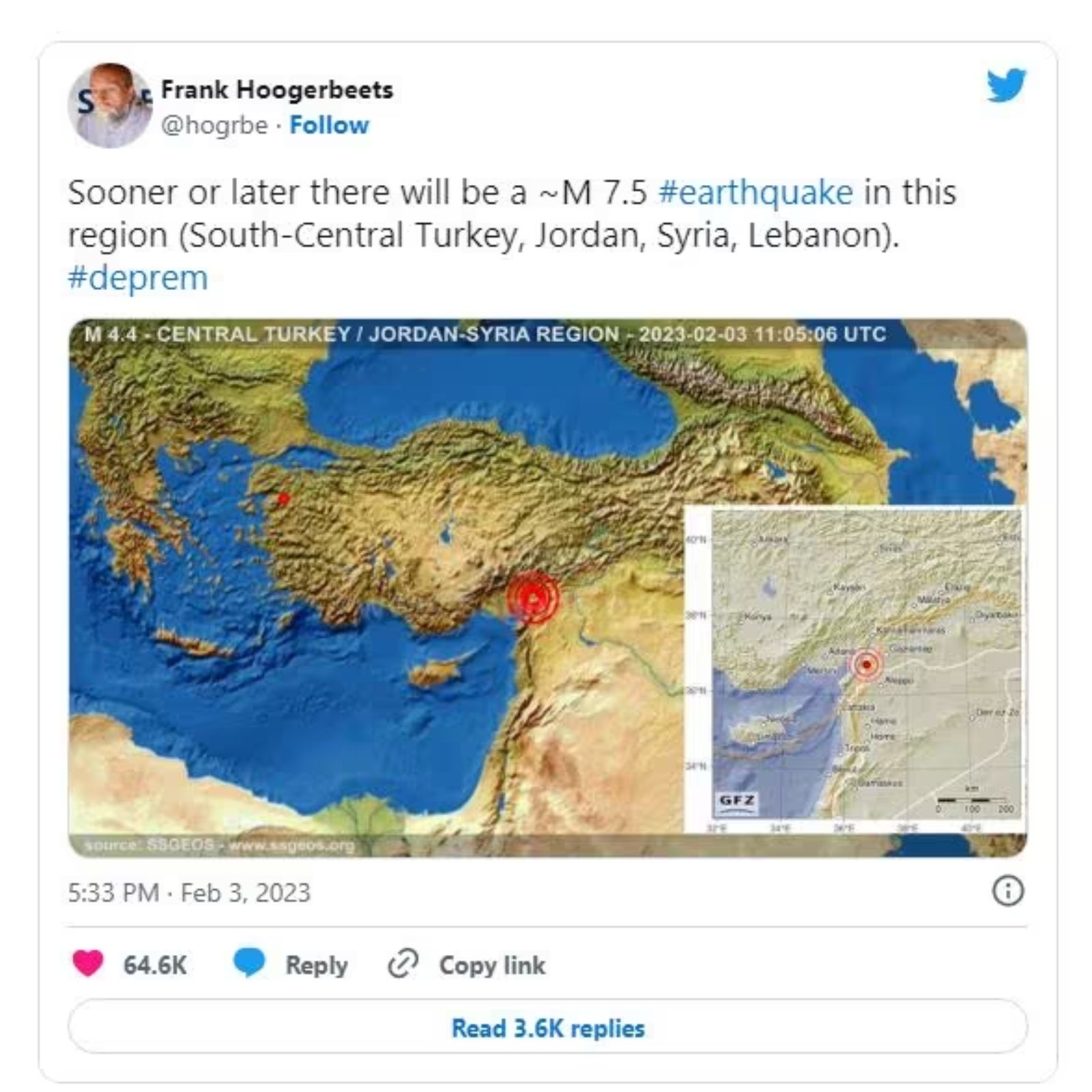 earthquake tweet goes viral