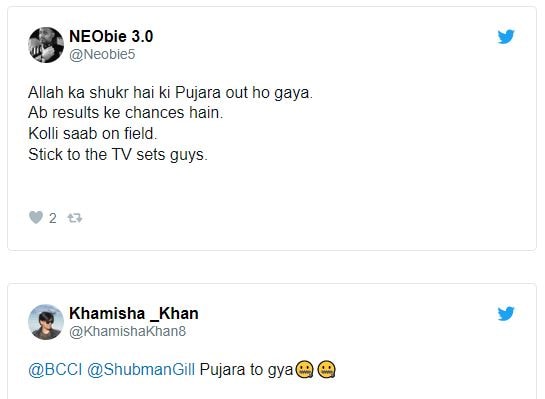 cheteshwar pujara tweet critisism