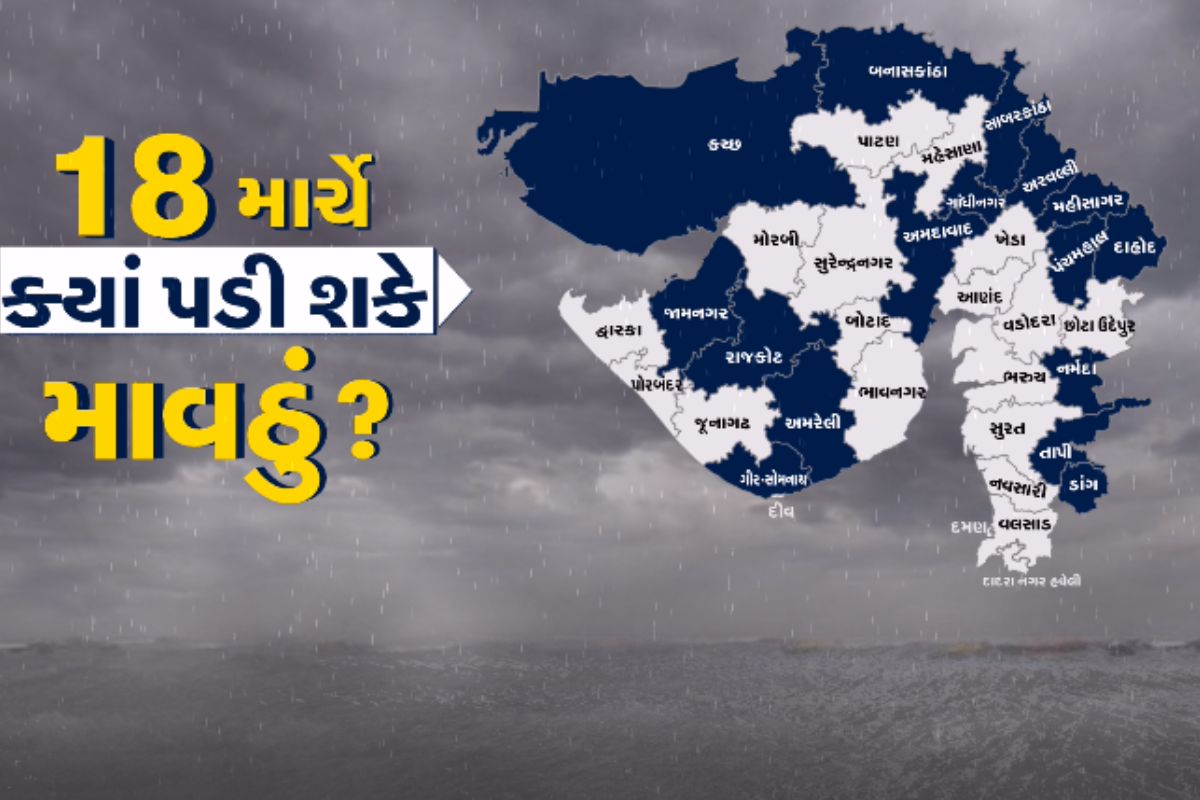  અમદાવાદ: ગુજરાતમાં હજુ પણ કમોસમી વરસાદની આગાહી વ્યક્ત કરવામાં આવી છે. રાજ્યમાં હજુ ચાર દિવસ માવઠાનો માર રહી શકે છે. રાજ્યના 17 જિલ્લામાં કમોસમી વરસાદની આગાહી છે. 18 માર્ચે અમદાવાદ, અરવલ્લી, સાબરકાંઠા, દાહોદ, ગાંધીનગર, મહિસાગર, પંચમહાલ, સાબરકાંઠા, ડાંગ, નર્મદા, તાપી, અમરેલી, ગીર સોમનાથ, જામનગર, રાજકોટ અને કચ્છમાં ભારે પવન અને ગાજવીજ સાથે સામાન્યથી મધ્યમ વરસાદની આગાહી છે.