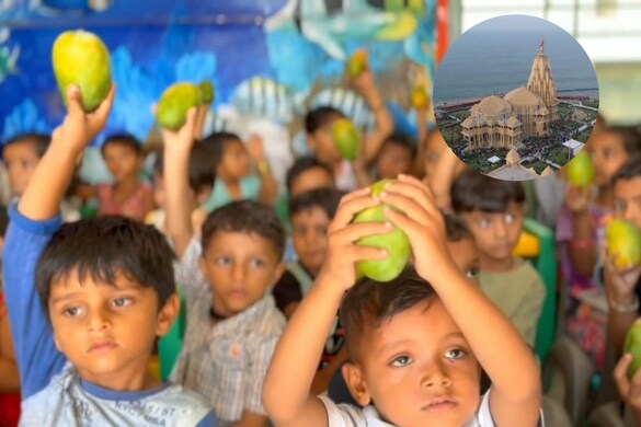 PHOTOS: સોમનાથ ટ્રસ્ટ દ્વારા 2500 કિલો કેરીનું આંગણવાડીના બાળકોમાં વિતરણ કરાયું
