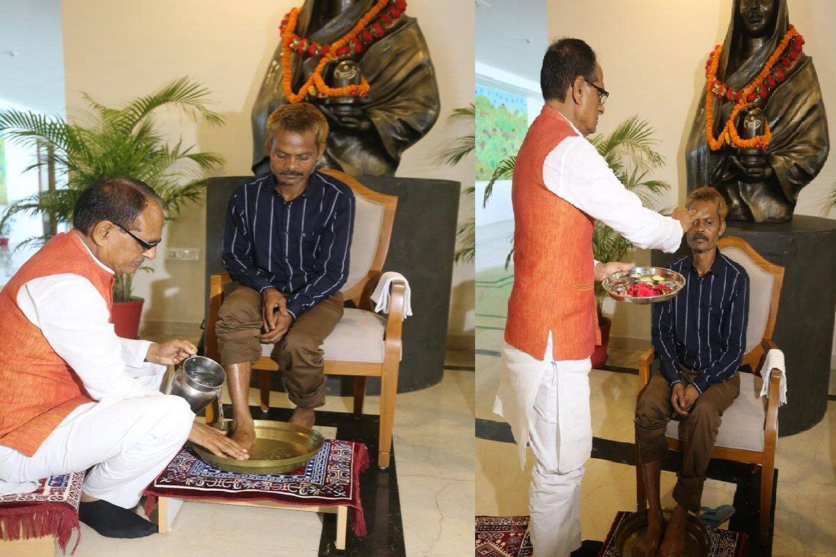 CM Shivraj apologizes to tribal victim of urine scandal by calling him Sudama Pipa News - PiPa News