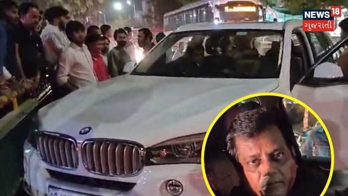   The increasing incidence of accidents in Ahmedabad has now become a concern. In addition, another serious accident has occurred in the satellite counting the posh area of ​​the city. In which the driver of the BMW car has created an accident.
