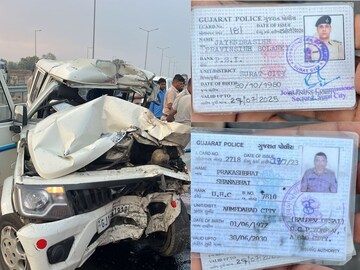 Gujarat police accident in Haryana