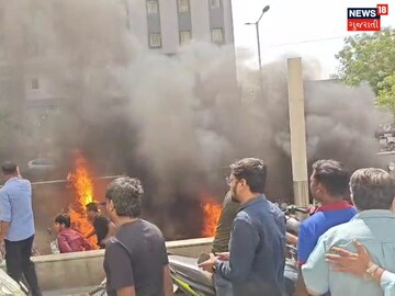 A fire broke out in the parking plot 