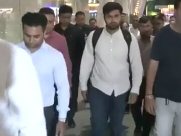 Vijay Rupani's son Rushabh arrives in Gandhinagar Vijay Rupani's son Rushabh arrives in Gandhinagar