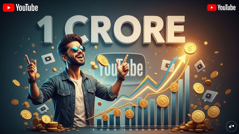 1 કરોડ વ્યૂઝ દીઠ વ્યક્તિ કેટલી કમાણી કરે છે? : ભારતમાં, એક કરોડ વ્યૂઝની સામાન્ય YouTube કમાણી ₹800,000 થી ₹250,000 ની વચ્ચે થઈ શકે છે. જોકે, આ આંકડો નિશ્ચિત નથી. કેટલીક ચેનલો ઓછી કમાણી કરે છે, જ્યારે અન્ય વધુ કમાણી કરે છે. જો તમારી સામગ્રી ફાઇનાન્સ, ટેકનોલોજી અથવા શિક્ષણ જેવી ઉચ્ચ-મૂલ્ય શ્રેણીઓમાં આવે તો કમાણી વધી શકે છે.