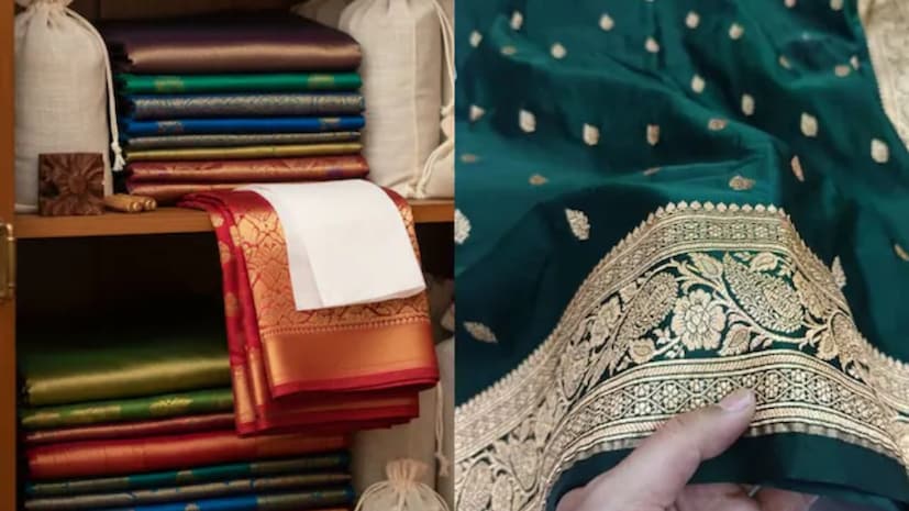 Banarasi saree storage tips : બનારસી સિલ્ક સાડી માત્ર એક કાપડ નથી; તે એક લાગણી છે, એક વારસો છે જે પેઢીઓ સુધી ટકી રહે છે. તેના ઉત્કૃષ્ટ વણાટ અને અધિકૃત ઝરી કામ સાથે, તે દરેક સ્ત્રીની પ્રિય છે. પરંતુ શું તમે જાણો છો કે એક નાની ભૂલ આ મોંઘી સાડીને કાયમ માટે બગાડી શકે છે? હા, ઘણીવાર, તેને સાચવવાના પ્રયાસમાં, અમે તેને પ્લાસ્ટિકના કવરમાં મૂકીએ છીએ, જે ખરેખર તેને બગાડવાનો શ્રેષ્ઠ માર્ગ છે. ચાલો જાણીએ કે તમે તમારા આ કિંમતી ટુકડાને દાયકાઓ સુધી નવો કેવી રીતે રાખી શકો છો. Banarasi saree storage tips : બનારસી સિલ્ક સાડી માત્ર એક કાપડ નથી; તે એક લાગણી છે, એક વારસો છે જે પેઢીઓ સુધી ટકી રહે છે. તેના ઉત્કૃષ્ટ વણાટ અને અધિકૃત ઝરી કામ સાથે, તે દરેક સ્ત્રીની પ્રિય છે. પરંતુ શું તમે જાણો છો કે એક નાની ભૂલ આ મોંઘી સાડીને કાયમ માટે બગાડી શકે છે? હા, ઘણીવાર, તેને સાચવવાના પ્રયાસમાં, અમે તેને પ્લાસ્ટિકના કવરમાં મૂકીએ છીએ, જે ખરેખર તેને બગાડવાનો શ્રેષ્ઠ માર્ગ છે. ચાલો જાણીએ કે તમે તમારા આ કિંમતી ટુકડાને દાયકાઓ સુધી નવો કેવી રીતે રાખી શકો છો.