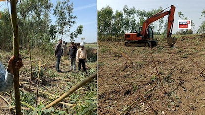 જમીનમાં નાખવામાં આવેલા વીજ પોલને કારણે ખેડૂતો રોષે ભરાયાં છે. જમીનમાં નાખવામાં આવેલા વીજ પોલને કારણે ખેડૂતો રોષે ભરાયાં છે.