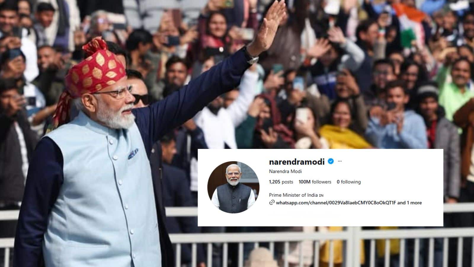 PM મોદીના ઇન્સ્ટાગ્રામ પર 100 મિલિયન ફોલોવર્સ!</div><div class=