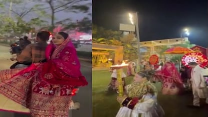 દુલ્હન સ્કૂટર પર લગ્ન કરવા પહોંચી 