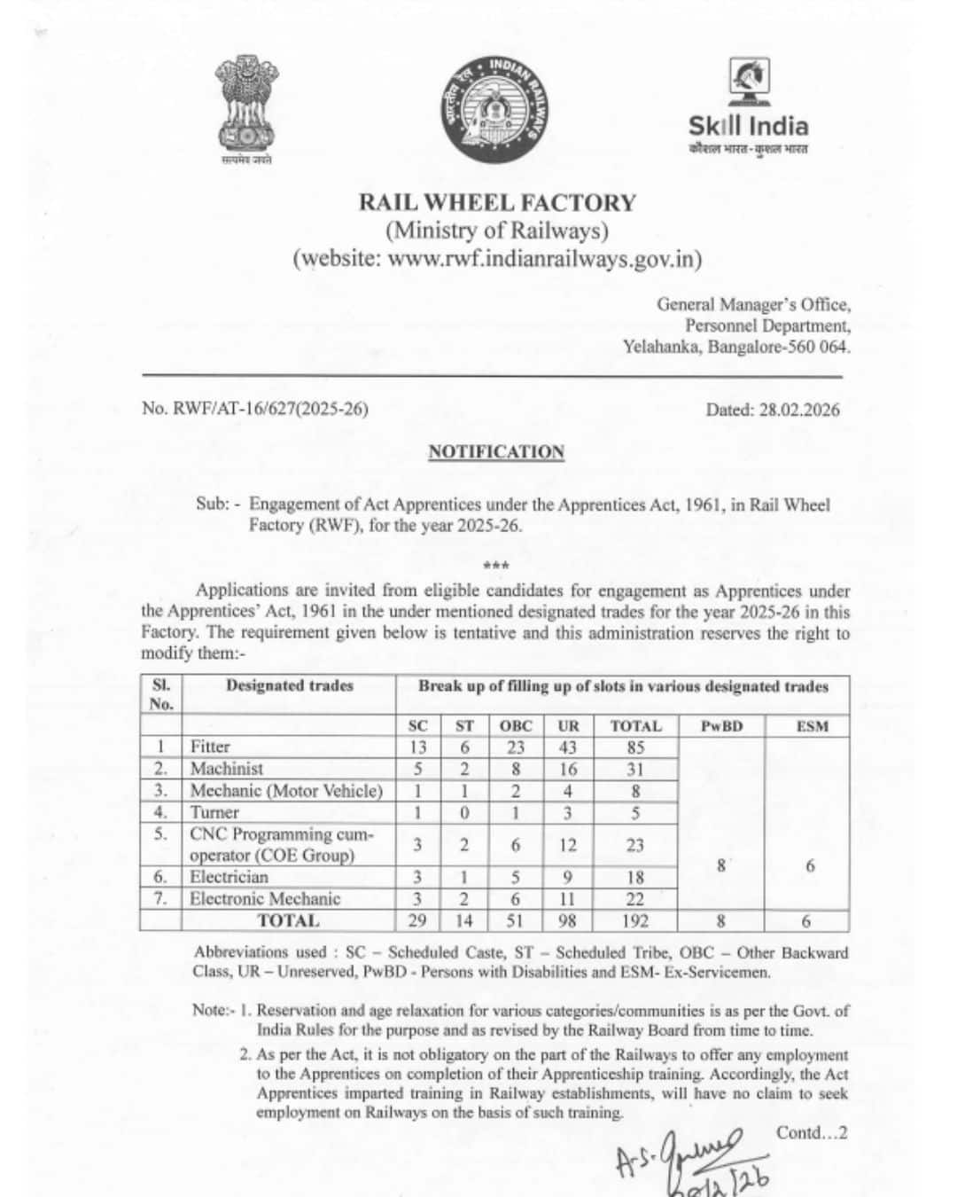 RWF Apprentice Recruitment 2026 Earn While You Learn in Railway Sector asm