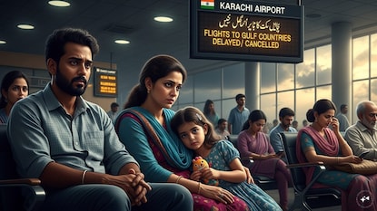 કરાચીમાં ભારતીયો ફસાયા (AI PHOTO) કરાચીમાં ભારતીયો ફસાયા (AI PHOTO)