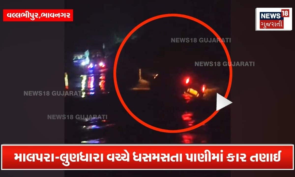 એ... એ... ગઈ! ધસમસતા પૂરમાં કાર નાખવી ભારે પડી
