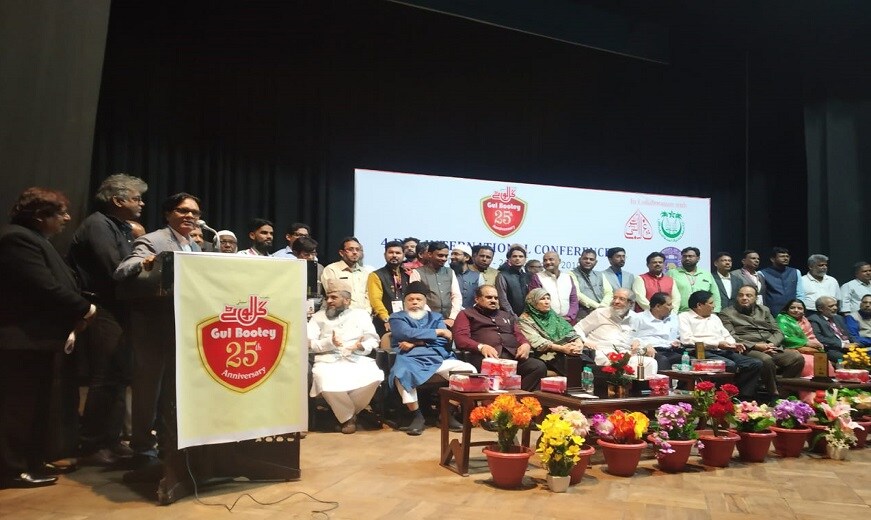 گل بوٹے کے ایڈیٹرفاروق سید افتتاحی تقریب سے خطاب کرتے ہوئے۔(تصویر:پریس ریلیز)۔
