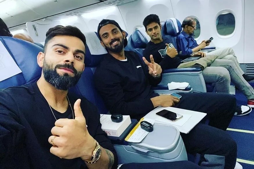 ٹیم انڈیا کے کپتان وراٹ کوہلی نے کے ایل راہل اور شیوم دوبے کے ساتھ سیلفی شیئر کی ہے۔