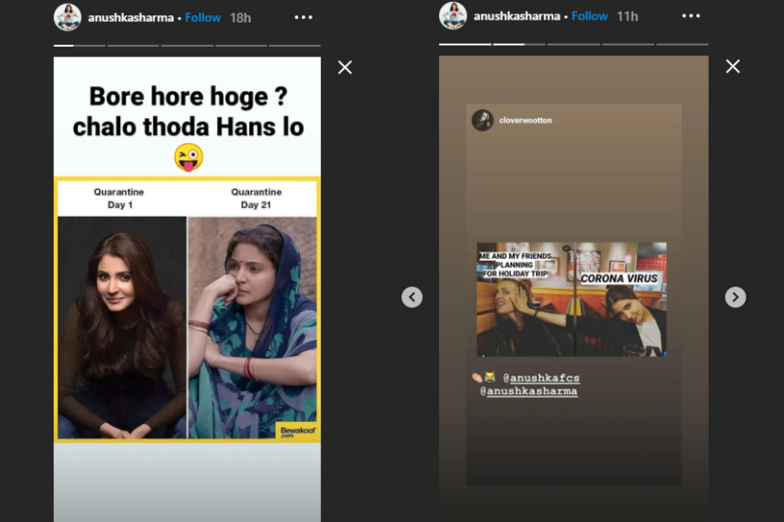 اس فوٹو میں انوشکا نے اپنی دوتصوریں کولاج بناکر شیئر کی ہیں۔ جس میں ایک طرف کوارنٹائن کے پہلے دن کا گلیمرس اور وہیں دوسری تصویر میں ڈے 21 کی دکھی انوشکا شرما نظر آرہی ہیں۔ یہ فوٹو ان کی فلم سوئی دھاگا سے لی گئی ہے۔ اس فوٹو میں انوشکا نے اپنی دوتصوریں کولاج بناکر شیئر کی ہیں۔ جس میں ایک طرف کوارنٹائن کے پہلے دن کا گلیمرس اور وہیں دوسری تصویر میں ڈے 21 کی دکھی انوشکا شرما نظر آرہی ہیں۔ یہ فوٹو ان کی فلم سوئی دھاگا سے لی گئی ہے۔