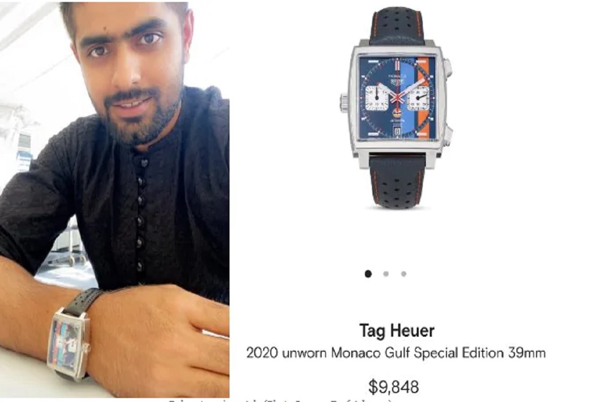 بابر اعظم نے جو تصویر شیئر کی ہے، اس میں وہ 2020 ان وارن موناک گلف اسپیشل ایڈیشن کی گھڑی پہنے ہوئے نظر آرہے ہیں۔ آپ کو بتادیں کہ اسپیشل ایڈیشن کی ٹیگ ہیئر کی قمت 9848 یعنی 7.04 لاکھ روپئے ہے۔ تصویر:انسٹا گرام بابر اعظم نے جو تصویر شیئر کی ہے، اس میں وہ 2020 ان وارن موناک گلف اسپیشل ایڈیشن کی گھڑی پہنے ہوئے نظر آرہے ہیں۔ آپ کو بتادیں کہ اسپیشل ایڈیشن کی ٹیگ ہیئر کی قمت 9848 یعنی 7.04 لاکھ روپئے ہے۔ تصویر:انسٹا گرام