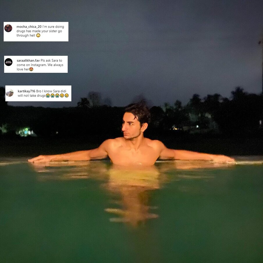  دراصل ابراہیم علی خان(Ibrahim Ali Khan)نے سوشل میڈیا انسٹاگرام پر اپنی ایک تصویر شیئر کی تھی۔ اس تصویر میں ابراہیم ایک پول میں بولڈ پوز دیتے نظر آئے۔ (Photo Credit- @iakpataudi/Instagram)