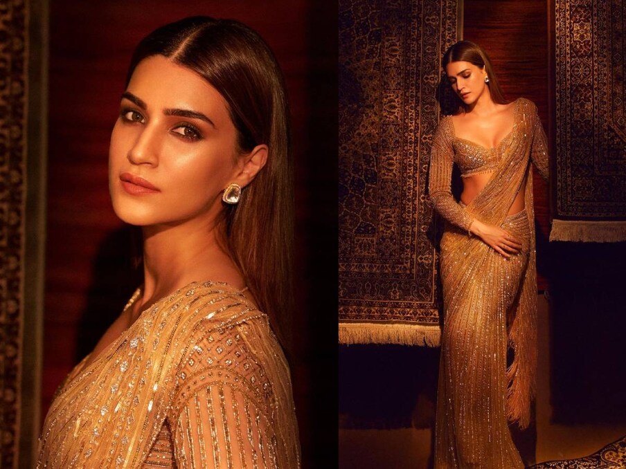  بالی ووڈ کریتی سینن Bollywood Kriti Sanon اسکرین اور آف اسکرین دونوں پر بہت شاہی نظر آتی ہیں۔ انہوں نے حال ہی میں ایک گولڈن ساڑھی میں فوٹو شوٹ کروایا ہے جس کی تصاویر انہوں نے اپنے انسٹاگرام اکاؤنٹ پر شیئر کی ہیں۔ فینس نے ان کے لک کی شکل خوبصورتی کی تعریف کرنے والے ریڈ ہارٹ ایموجیز کے ساتھ تیزی سے ردعمل دے رہے ہیں۔ (فوٹو کریڈٹ: Instagram@kritisanon)
