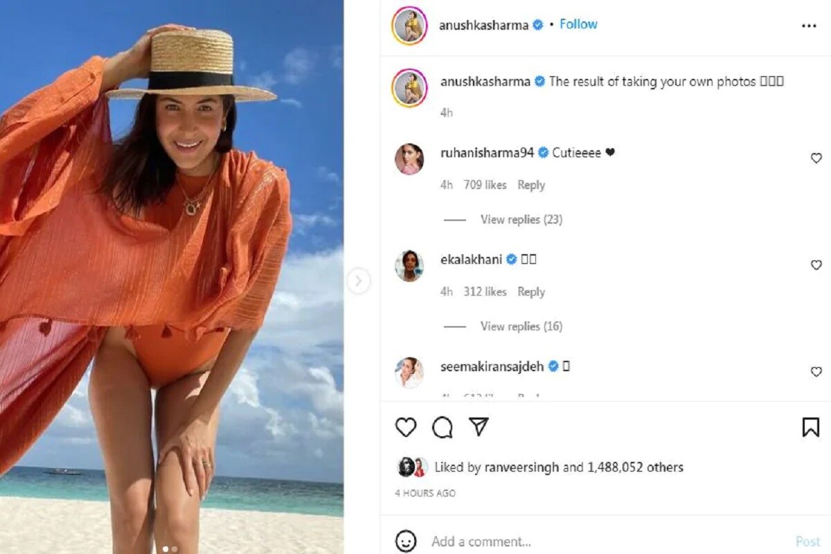 انوشکا شرما مالدیپ میں چھٹیاں گزارتے ہوئے نظر آرہی ہیں۔ (تصویر کریڈٹ: Instagram/anushkasharma)