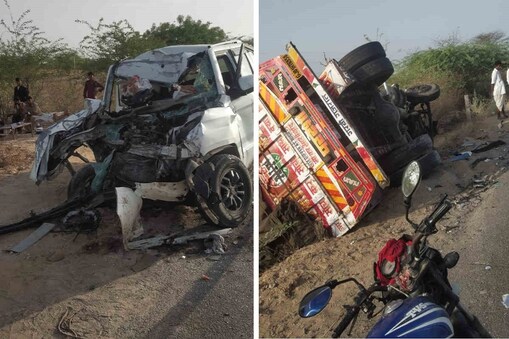 Big road accident in Barmer:  حادثے میں بولیرو سواروں کے 8 باراتیوں کی دردناک موت ہو گئی۔ حادثے کی اطلاع ملتے ہی شادی والے گھر میں کہرام مچ گیا۔