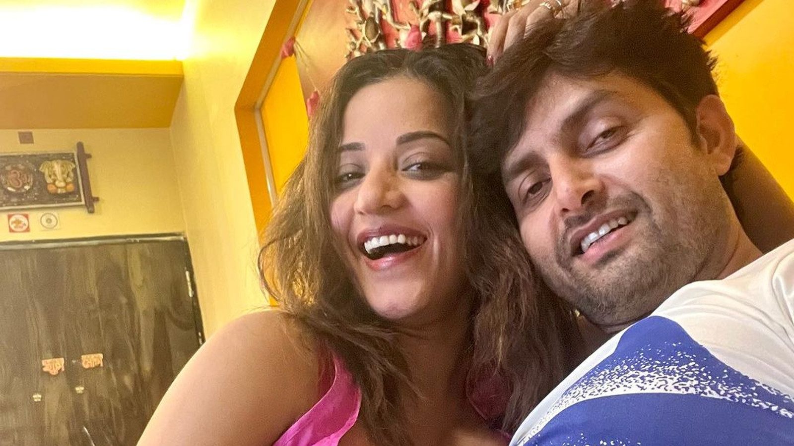 Bhojpuri actress monalisa shares liplock romantic pictures on husband ...