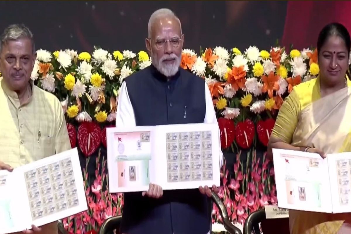 100 years of rss pm narendra modi unveils postal stamp and coins on ...