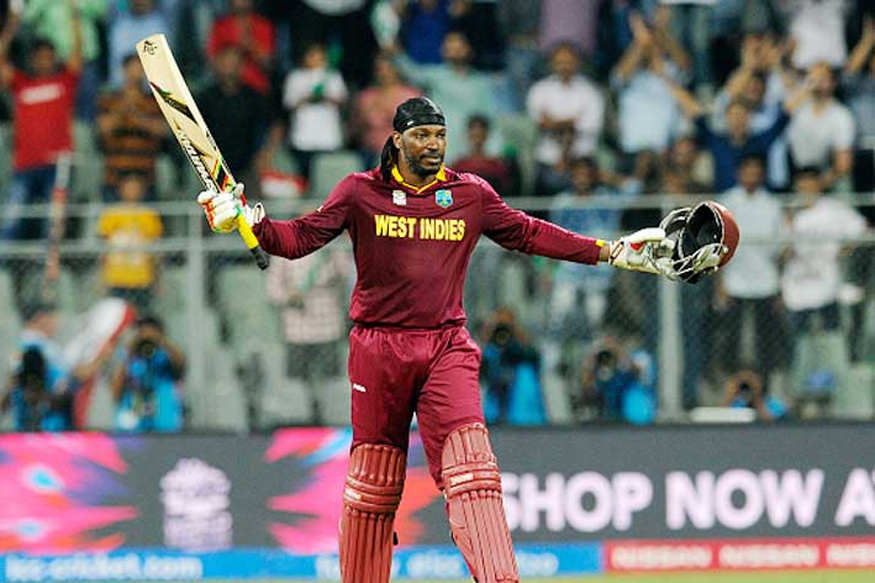 வெஸ்ட் இண்டீஸ் அணியில் கிறிஸ் கெய்ல். (Getty Images)