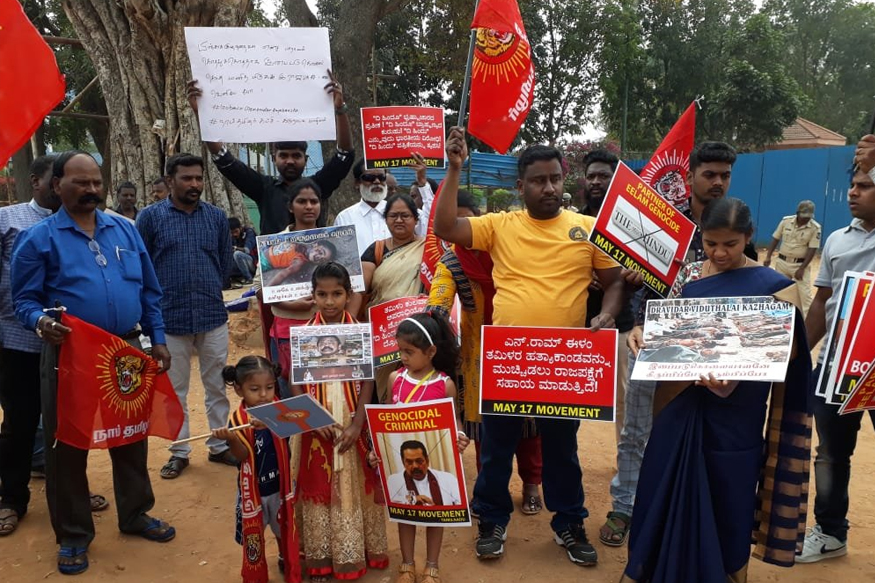 பெங்களூருக்கு வருகை தந்த ராஜபக்சேவுக்கு எதிர்ப்பு!