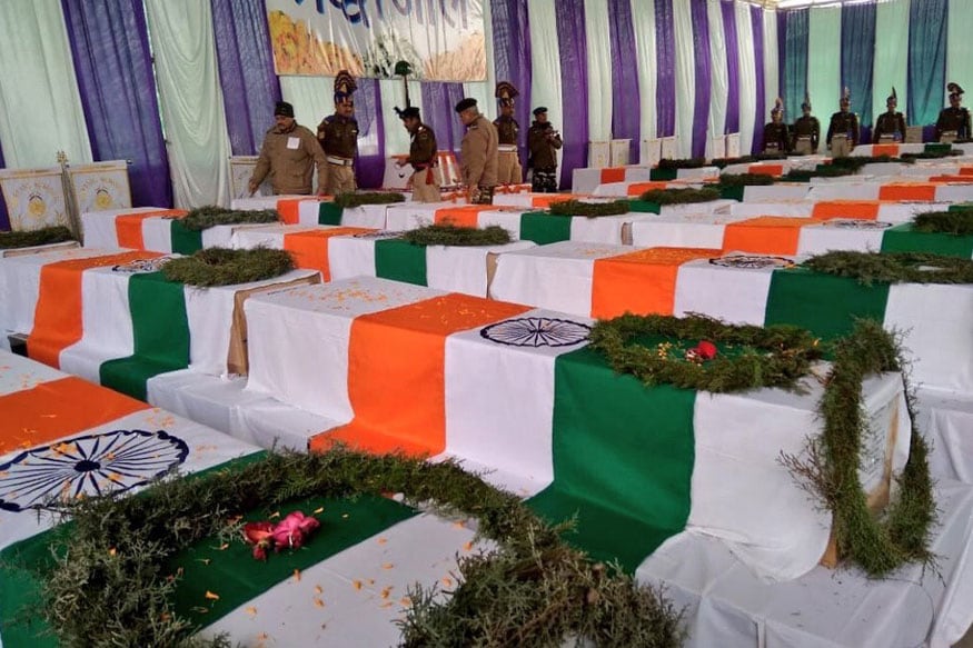 pulwama jawans, சி.ஆர்.பி.எப் வீரர்களின் உடல்கள்