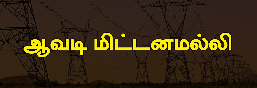 ஆவடி மிட்டனமல்லி பகுதி : மிட்டனமல்லி காலனி, சிதம்பரம் நகர், சி.ஆர்.பி.எஃப் நகர், கற்பகாம்பாள் தெரு. ஆவடி மிட்டனமல்லி பகுதி : மிட்டனமல்லி காலனி, சிதம்பரம் நகர், சி.ஆர்.பி.எஃப் நகர், கற்பகாம்பாள் தெரு.