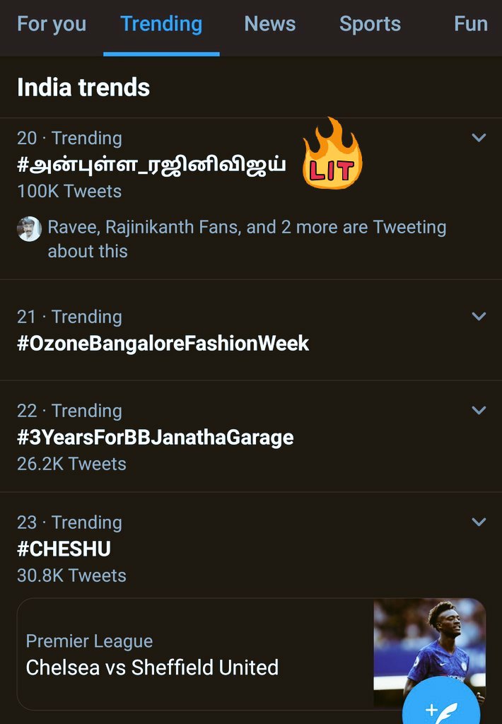 தமிழகத்தின் அடுத்த சூப்பர் ஸ்டார் விஜய் தான் என்றும் ரஜினியை அவர் முந்திவிடுவார் என்றும் சீமான் கூறியிருந்த நிலையில், #அன்புள்ள_ரஜினிவிஜய் என்ற ஹேஷ்டேக்கை ரசிகர்கள் உருவாக்கி டிரெண்டாக்கினர். தமிழகத்தின் அடுத்த சூப்பர் ஸ்டார் விஜய் தான் என்றும் ரஜினியை அவர் முந்திவிடுவார் என்றும் சீமான் கூறியிருந்த நிலையில், #அன்புள்ள_ரஜினிவிஜய் என்ற ஹேஷ்டேக்கை ரசிகர்கள் உருவாக்கி டிரெண்டாக்கினர்.