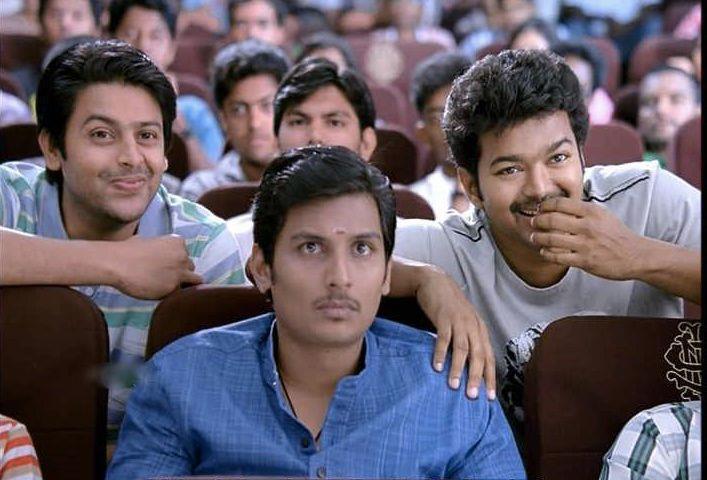 நண்பன் ( 2012 ) ஹிந்தியில் வெற்றியடைந்த 3 இடியட்ஸ் திரைப்படத்தின் தமிழ் ரீமேக் திரைப்படமாகும். இத்திரைப்படத்தில் விஜயுடன், ஜீவா மற்றும் ஸ்ரீகாந்த் நடித்துள்ளனர். நண்பன் ( 2012 ) ஹிந்தியில் வெற்றியடைந்த 3 இடியட்ஸ் திரைப்படத்தின் தமிழ் ரீமேக் திரைப்படமாகும். இத்திரைப்படத்தில் விஜயுடன், ஜீவா மற்றும் ஸ்ரீகாந்த் நடித்துள்ளனர்.