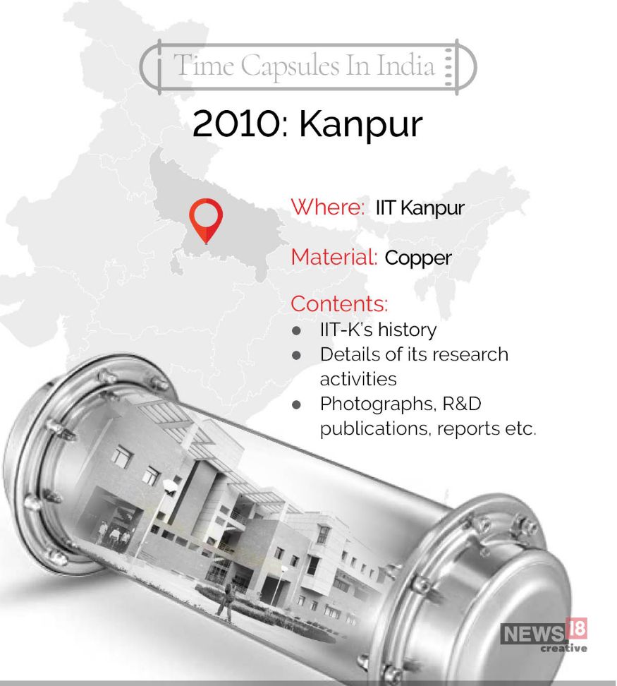 2010-ல் கான்பூர் ஐஐடியில் டைம் கேப்சூல் புதைக்கப்பட்டது. கான்பூர் ஐஐடியின் வரலாறு, ஆய்வறிக்கை நிலவரம், புகைப்படம் உள்ளிட்டவை இதில் இடம்பெற்றன 2010-ல் கான்பூர் ஐஐடியில் டைம் கேப்சூல் புதைக்கப்பட்டது. கான்பூர் ஐஐடியின் வரலாறு, ஆய்வறிக்கை நிலவரம், புகைப்படம் உள்ளிட்டவை இதில் இடம்பெற்றன