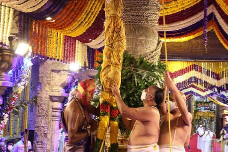 திருப்பதி ஏழுமலையான் கோயில் வருடாந்திர பிரமோற்சவம் நேற்று கொடியேற்றத்துடன் தொடக்கம் திருப்பதி ஏழுமலையான் கோயில் வருடாந்திர பிரமோற்சவம் நேற்று கொடியேற்றத்துடன் தொடக்கம்