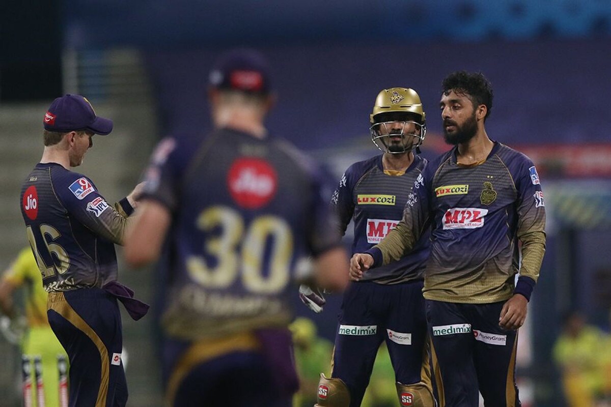  சென்னை வீரர் விக்கெட்டை கொண்டாடும் கொல்கத்தா அணி (Photo: IPL/BCCI)