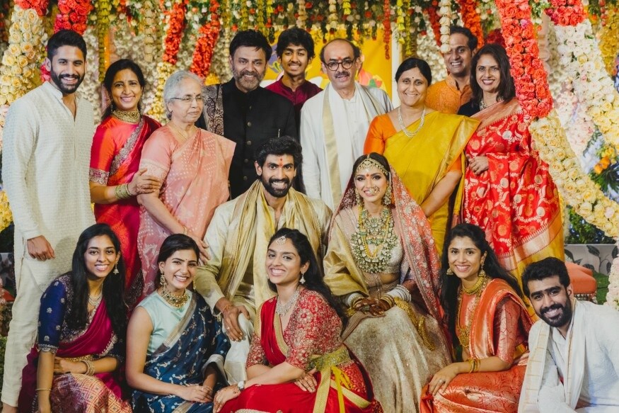 கொரோனா அச்சுறுத்தலுக்கு மத்தியில் ராணா - மிஹீகா பஜாஜ் திருமணம் நடைபெற்றதால் சமந்தா, நாக சைதன்யா, வெங்கடேஷ், ராம் சரண் உள்ளிட்ட மிக நெருக்கமானவர்கள் மட்டுமே கலந்து கொண்டனர். கொரோனா அச்சுறுத்தலுக்கு மத்தியில் ராணா - மிஹீகா பஜாஜ் திருமணம் நடைபெற்றதால் சமந்தா, நாக சைதன்யா, வெங்கடேஷ், ராம் சரண் உள்ளிட்ட மிக நெருக்கமானவர்கள் மட்டுமே கலந்து கொண்டனர்.