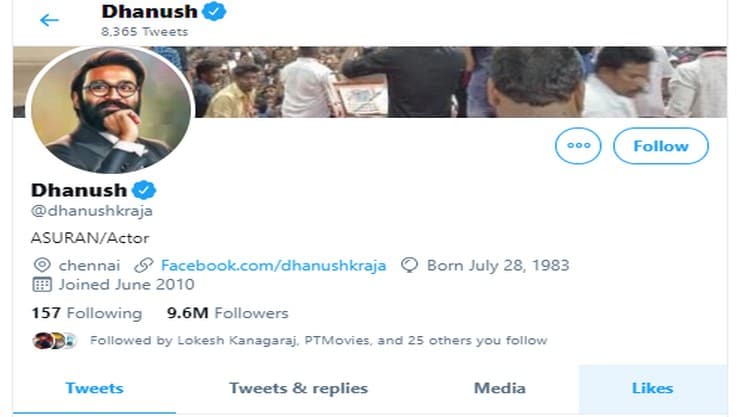 Dhanush Changes His bio on twitter as Asuran